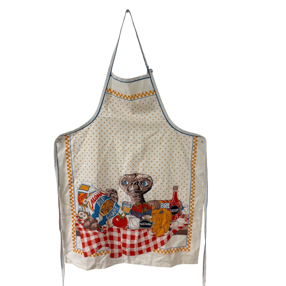 Vtg 1982 ET Extra Terrestrial Kitchen Apron Universal City Studios Movie E.T.